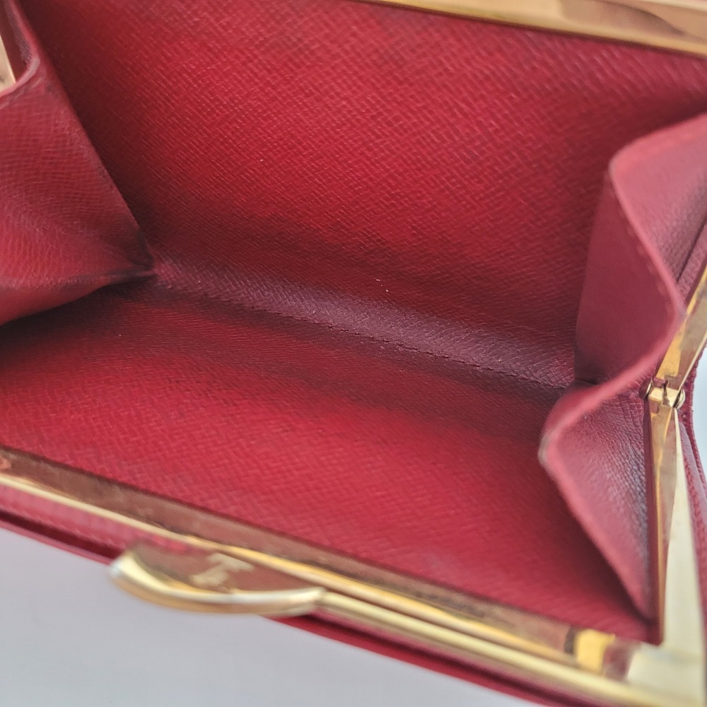 Louis Vuitton Red Epi Leather Portefeuille Viennois Kiss Lock Wallet MI0918 - Picture 6 of 13